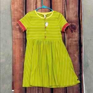 Matilda Jane Lime and Coral Striped Kids Dress